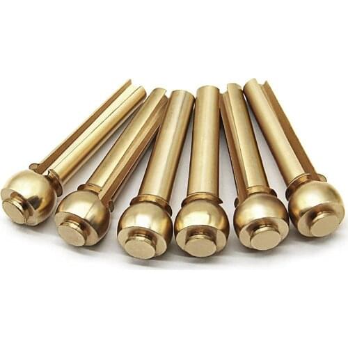 Metal Acoustic Guitar Bridge Pins 6pcs Brass Guitar Strings Fixed Cone String Pins String Nails