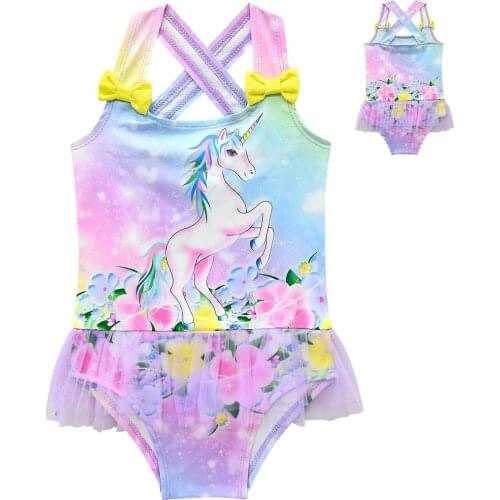 Cute Candy Love Print Girl Swimsuit Kids Lovely 3-10Y Girls Colorful Cartoon Swimwear Baby Beachwear Bathing Suit Dropship