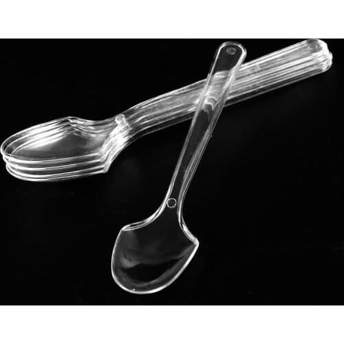 100 PCS Mini Transparent Plastic Spoons Disposable Flatware Spoons For Jelly Ice Cream Dessert Appetizer Disposable Spoon