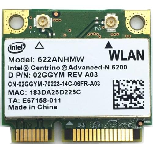 Mini pcie Card for Intel 6200 622ANHMW Wifi 802.11 a/g/n 300Mbps Mini PCI-E WLAN WIreless Card dell asus acer