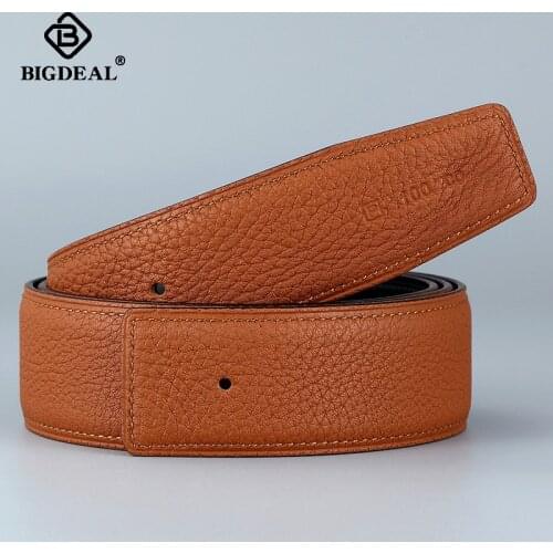 Luxury Brand Belts for Mens Without Buckle Male Strap Cowskin Genuine Leather Pin Buckle Men Belt Waistband H Buckle 3.2 3.8cm