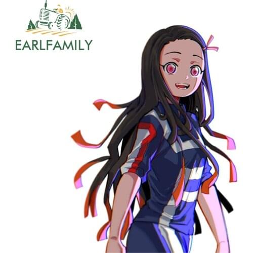 EARLFAMILY 13cm x 9.8cm For Nezuko Repair Car Sticker DIY Car Accessories Decal Motorcycle Bumper Window Occlusion Scratch