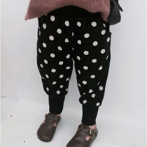 Cute Baby Girls Boys Haren Pants Spring Autumn Baby Boys Girl Pants For 12M-5 Year Kids Trousers Kid Casual Children Dot Pants