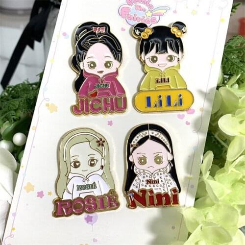 NEW Korea Kpop Cartoon Black BP The Metal Pin Badge Alloy Brooch Denim Coat Hat Bag Decorations Accessory