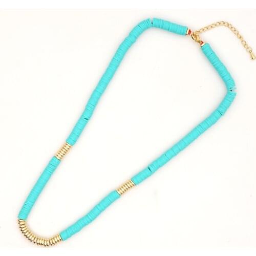 Go2Boho Heishi Disc Vinyl Necklace For Women Choker Gold Color Beads Necklaces Collares Bijoux Femme Boho Summer Fashion Jewelry