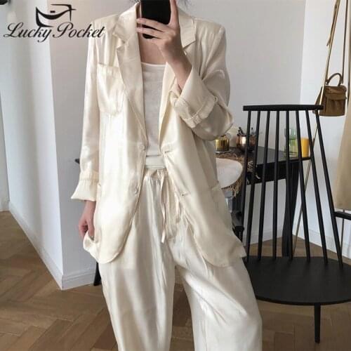 Women Summer Fashion Loose Solid Color Shiny Blazers Female New Brand Casual Comfortable Suits Ladies High Quality Coats ML310