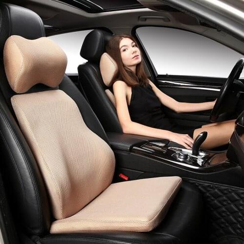 KKYSYELVA Car Headrest Pillow Neck Pillows Lumbar Support for Office Chair Waist Back Support Car Styling Interior Accessories