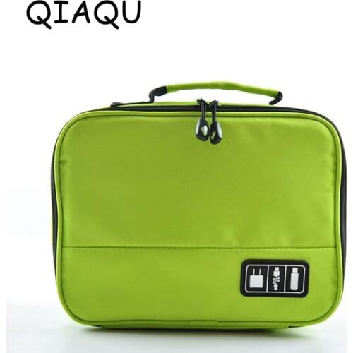 QIAQU High Quality Electronic Accessories Nylon Mens Travel Bag Organizer For Date Line SD Card USB Cable Digital Device Bag