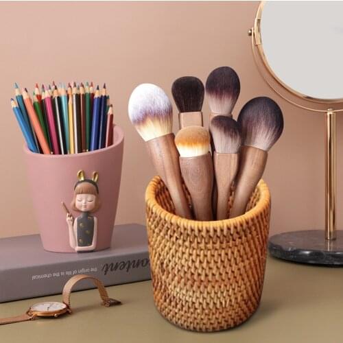 Rattan Chopsticks Tube Shovel Spoons Bucket Dinner Knives Forks Tableware Storage Box Home Storage Baskets Organizer