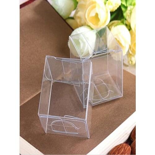 Retail Top Quality 7cm Universal Square Clear PVC Package Box Plastic Containers Jewelry Gift Box Candy Chocolate Towel Cake Box