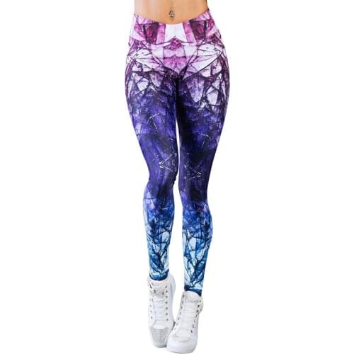 SALSPOR Women Yoga Sport Pants Stretch High Waist Leggings Mujer Push Up Running Workout Printing Pants Athletic Trouse