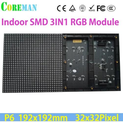 P6 Led Module 192x192 Indoor Led Display Module 32x32 RGB P6 outdoor Led Screen P1.2P2Video Wall Panel