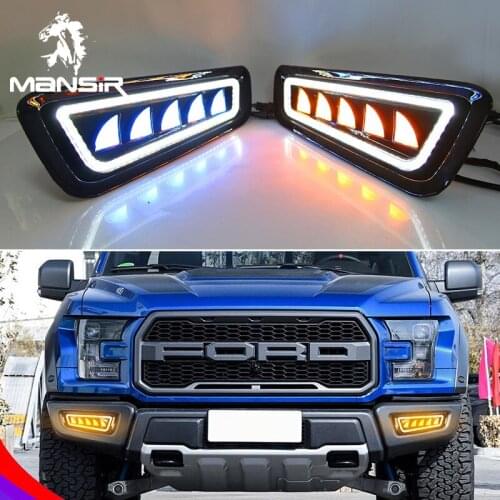 LED Daytime Running Lights Fog lights Drl for cars For Ford Raptor SVT F150 2015-16 2017 2018 2019 Fso flash light auto led lamp