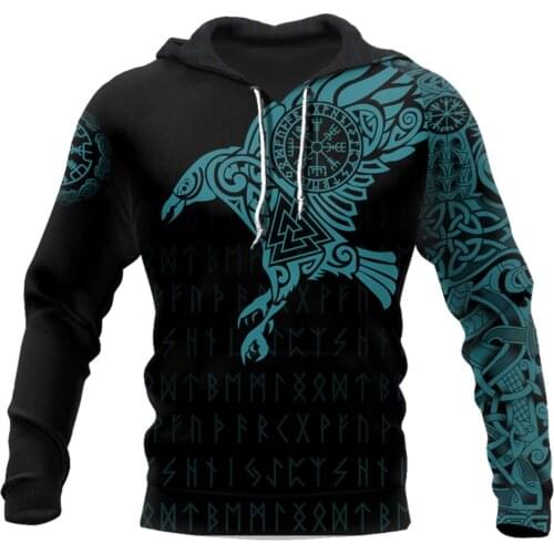 Viking The Raven of Tattoo 3D Printed Men Hoodies Retro Harajuku Fashion Hooded Sweatshirt Autumn Hoody Casual streetwear hoodie