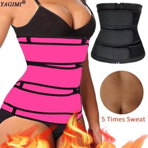 YAGIMI Waist Trainer Body Shaper Corset Colombianas Fajas Neoprene Sauna Sweat Belt Workout Fitness Belly Girdles Tummy Control