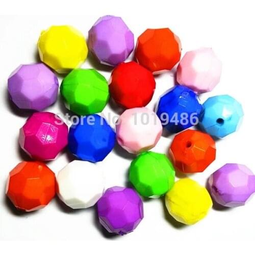 Choose size) 10-22mm Chunky Solid Acrylic Faceted Hexagon Beads for Handmade Jewelry Necklace DIY Making/Jewelry Accessories