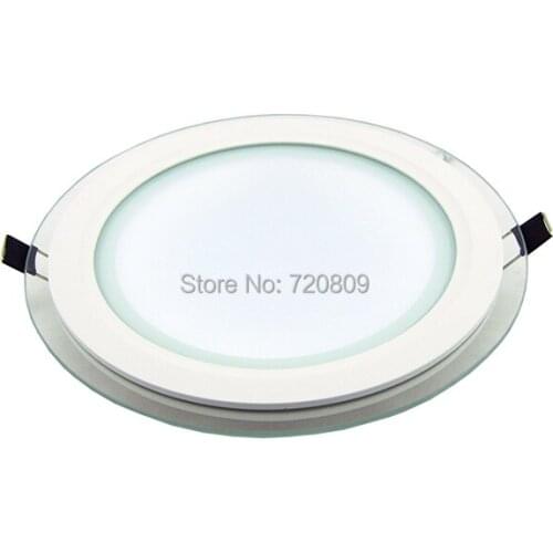 Factory Supply 10pcs/lot Free Shipping 18w LED Glass Panel Light Round Ultrathin AC85-265V Kitchen Ceiling Light