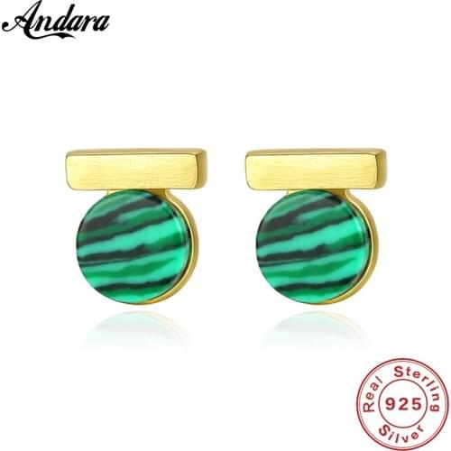 Fashion New S925 Sterling Silver Turquoise Stud Earrings Fine Jewelry