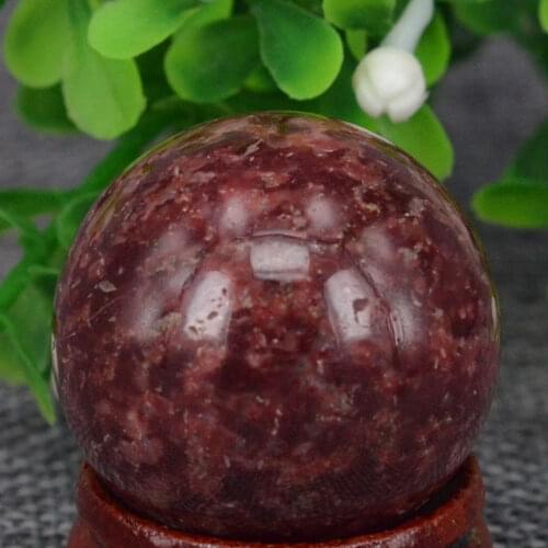 1.2")30MM Natural Gemstone Red Spot Jasper Sphere Globe Crystal Ball Chakra Healing Reiki Stone Carving Crafts