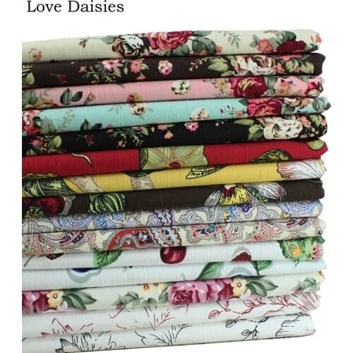 100% Cotton Slub High Quality Canvas Rose Hummingbird Fruit Paisley Thick Fabric for DIY Sofa Cover Cushion Bag Tablecloth Craft