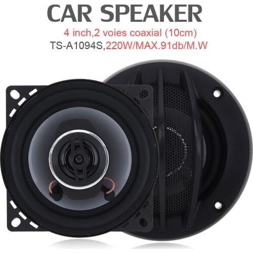 2pcs 4 Inch 220W Car HiFi Coaxial Speaker Vehicle Door Auto Audio Music Stereo Full Range Frequency Speakers for Cars Vehicles