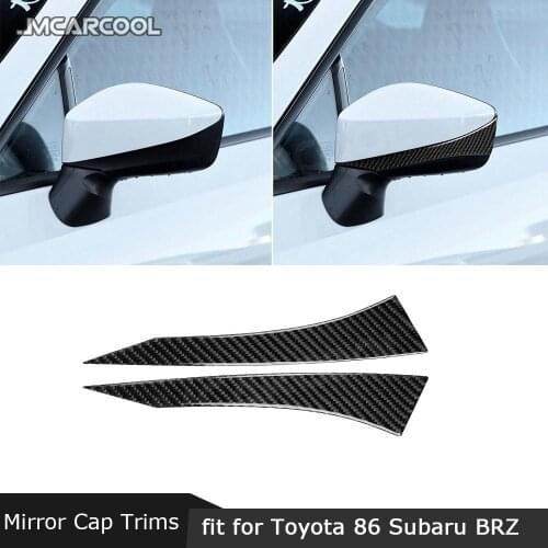 2 PCS Carbon Fiber Car Rearview Mirror Cap Anti collision Garnish Molding For Toyota GT86 FT86 ZN6 Subaru BRZ 2013-2020