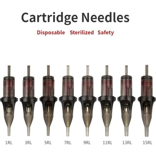 20 pcs RL Tattoo Cartridge Needles Disposable Sterilized Safety Tattoo Needle for Cartridge Machines Grips