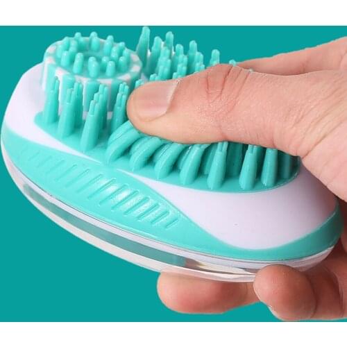 2021 Pet Dog Bath Brush Comb Silicone Hair Removal Comb Cleaning Grooming Tool SPA Shampoo Massage Brush Shower