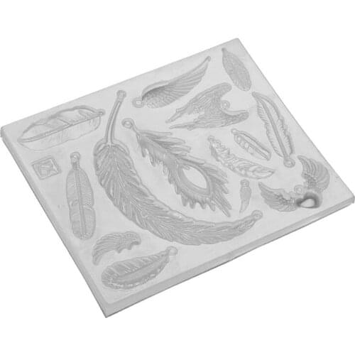 3-D feather shape epoxy resin ultraviolet glue process silicone mould creative DIY art pendant brooch jewelry tools manual