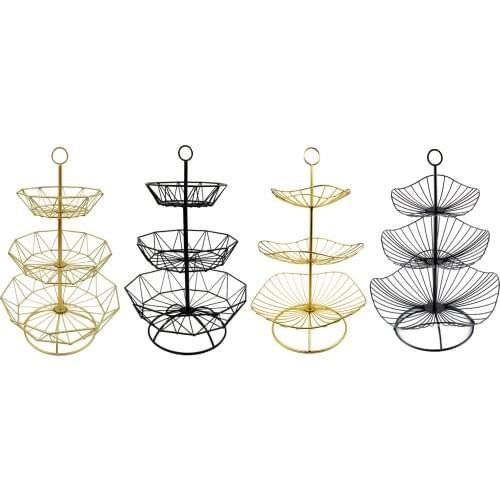 3 Tired Countertop Fruit Storage Basket Party Snacks Holder Display Stand