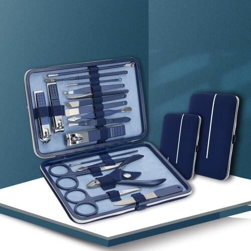 18 Pcs Professional Manicure Set Pedicure Set Nail Clipper Stainless Steel Nail File Dead Skin Clipper Pedicure Foot Care Tool