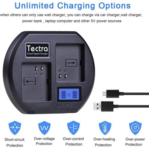 Rapid LCD USB Dual Charger for Arlo Security Light Arlo Pro Smart Home Cameras Arlo Pro 2 & Arlo Go Batteries VMA4410