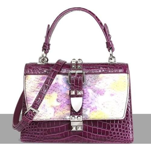 Crocodile pattern ladies hand bags fashion cowhide leather bag luxury handbags Designer bag Genuine Leather Womens bag