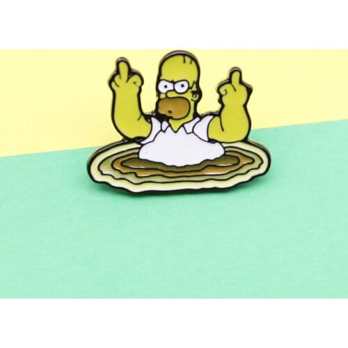 The Simpson Escape the vortex Enamel Broocheses Frappuccino escape lapel pin Badge For Women Kids Gift