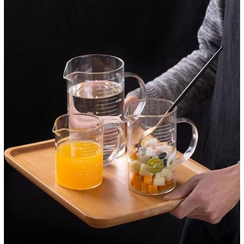 350/500/1000ML Food Grade Borosilicate Glass Measuring Cups Pot Kettle Kitchen Accessories Milk Jucie Measuring Glass Cup