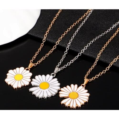 Fashion Jewelry Bloom Sunflower Necklace Daisy Pendant Clavicular Necklace Jewelry New Gift 2683