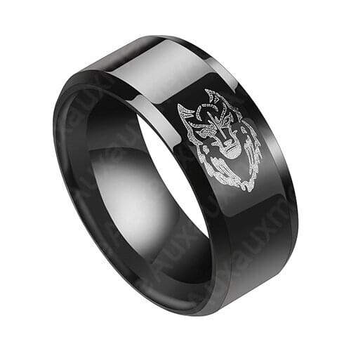 Lion Head Band Ring For Men Black Titanium Steel Wedding Bands Rings For Male Party Punk Anel Jewelry Drop Shipping