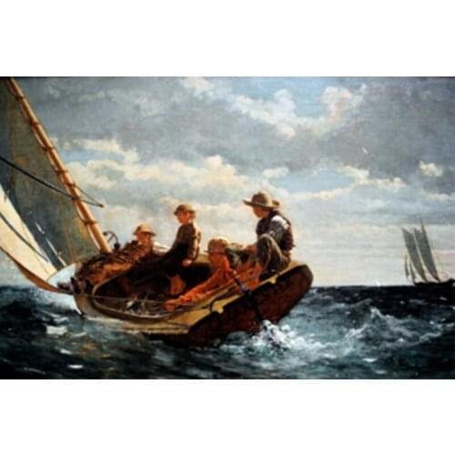 DIY Digital Painting By Numbers boy on sailboat oil painting mural Kits Coloring Wall Art Picture Gift frameless