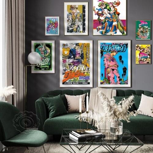 Anime JoJos Bizarre Adventure Poster Japanese Manga Wall Picture Canvas Wall Stickers JOJO Action Cartoon Poster Wall Art Decor