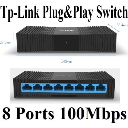 TP-Link Plug&Play 8* RJ45 Ports Desktop Switch 100Mbps SOHO Ethernet Switcher Lan Hub Full Half duplex Exchange Fast Switcher