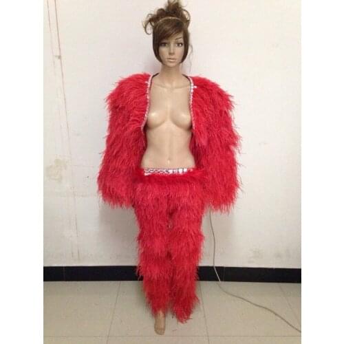 Feather clothing Stage performance catwalk carnival Headdress flower pubs party Mens wear womens clothing