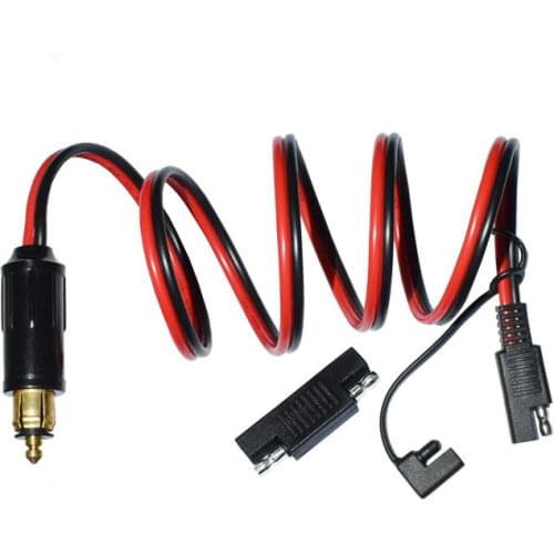 14AWG 100cm DIN Hella Powerlet Plug To SAE Adapter Connector for BMW Motorcycle with SAE Polarity Reverse Adapter Connectors
