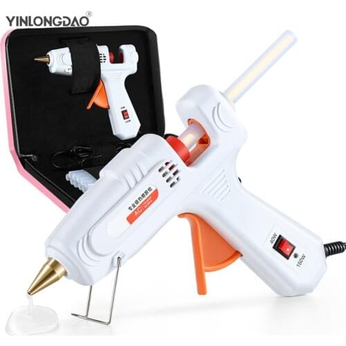 40-150W Industrial Grade Copper Nozzle Hot Melt Glue Gun+20Pc High-purity High Viscosity Glue Sticks Mini Heat Temperature Tool