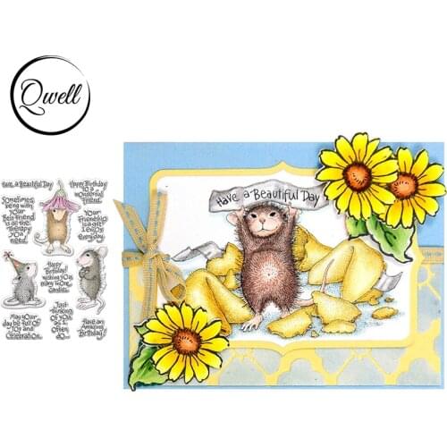 QWELL Words Have a Beautiful Day Clever Mouse For Craft Album Paper Cards DIY Scrapbooking 2020 New