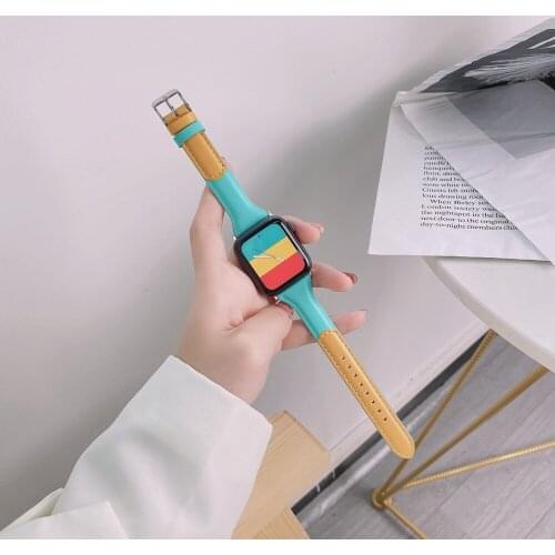 High-Quailty Slim Leather Strap for Apple Watch Band Series 6SE 5 4 3 for iWatch Wristband Repalcement Bracelet 38/40mm 42/44mm