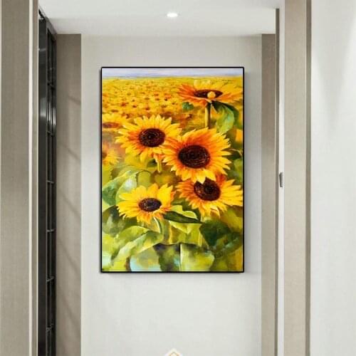 HD Print Sunflower Poster Modern Canvas Art Print Flower Wall Pictures Cuadros for Living Room Hallway Decor No Frame