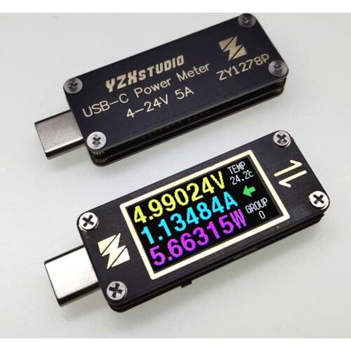 Yzxstudio Mini usb-c PD tester voltage and current ripple waveform type-C table zy1278e