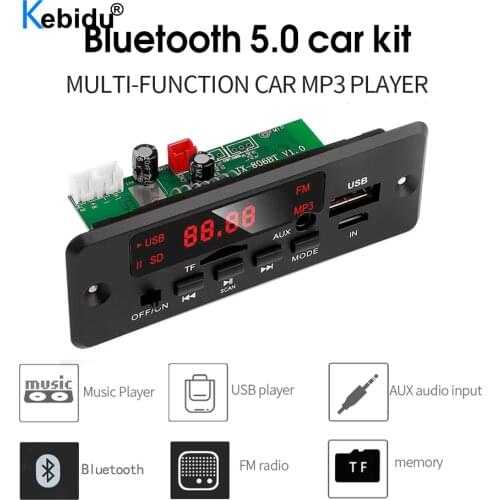 50W Amplifier MP3 Player Decoder Board Bluetooth 5.0 Car TF USB AUX FM Radio WMA Player Decoder Module With 2x25W 2x3W Amplifier