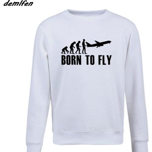 Spring autumn Fashion Men Fleece Sweatshirt Born To Fly Plane Funny Job Gift Idea Planes Unisex Hoodie Gift Funny Coat Tops