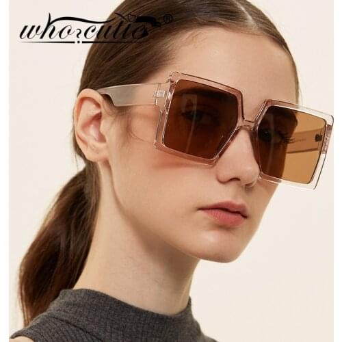 Vintage Trendy Oversized Sunglasses Women Vintage 2020 Brand Designer Retro Square Frame Chic Retro Fashion Glasses Shades S352
